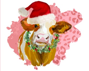 Santa Cow Design, Christmas png, Christmas Cow png, Santa Sublimation, Christmas Sublimation, Cow Clipart, Christmas Cow, Christmas clipart
