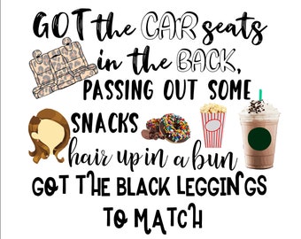 Old Town Road MOM parody Kids up in the back (add your own monogram) *Digital Download, PNG, watercolor, leopard