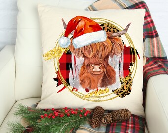 JOY Highland Cow Christmas Png Sublimation Design, Highland Cow Png,Joy Png, Christmas Cow Png,Merry Christmas Png,Xmas , Santa Sublimation