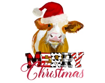 Santa Cow Design, Christmas png, Christmas Cow png, Santa Sublimation, Christmas Sublimation, Cow Clipart, Christmas Cow, Christmas clipart