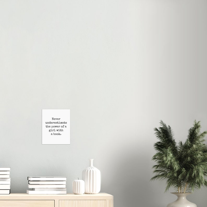 Ruth Bader Ginsburg Quote Never underestimate the power of a girl with a book Art Print Poster Wall Art