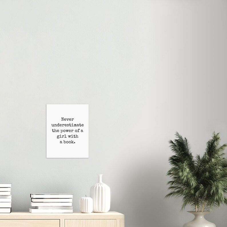 Ruth Bader Ginsburg Quote Never underestimate the power of a girl with a book Art Print Poster Wall Art