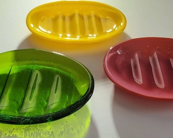 Fused Glass Oval Soap Dish