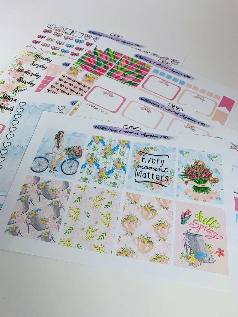 Weekly sticker kit /'spring into step/' for Erin Condren LifePlanner\u2122