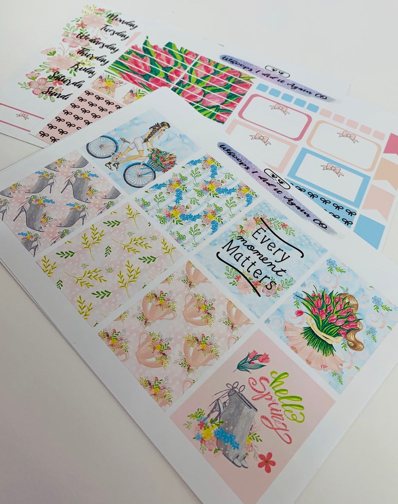 Weekly sticker kit /'spring into step/' for Erin Condren LifePlanner\u2122