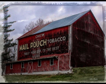 Mailpouch Barn, Rural Ohio, Barn Photography, Color Photo, Ohio Farmland, Old Country Barn, Barn Print, Country Art, Landscape, Collectible