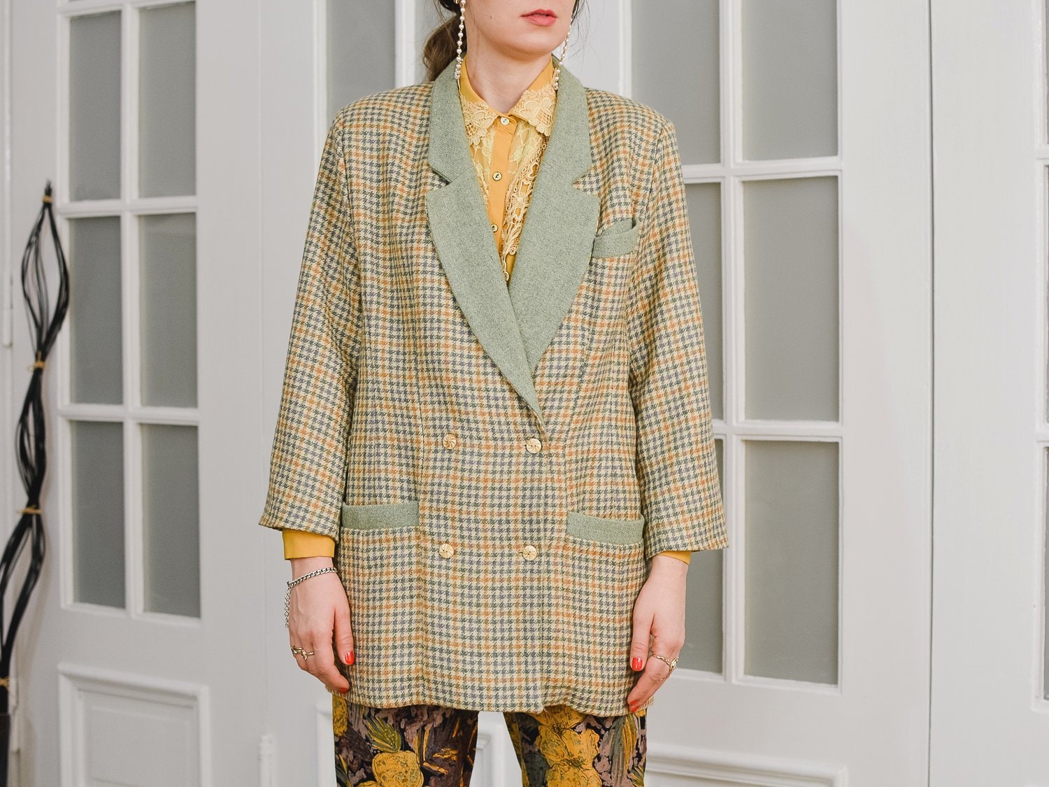 vintage houndstooth blazer