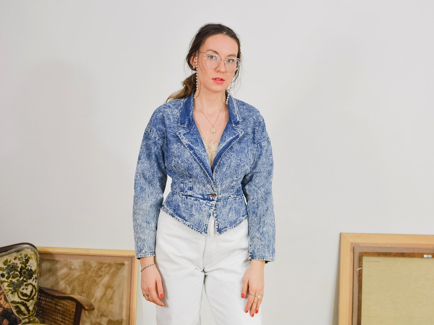 cropped fitted denim jacket