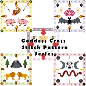 Goddess Cross Stitch Pattern Series - Greek Goddess Pagan Diety Altar Helenistic Goddess Worship Aphrodite Cybele Demeter Hecate Persephone
