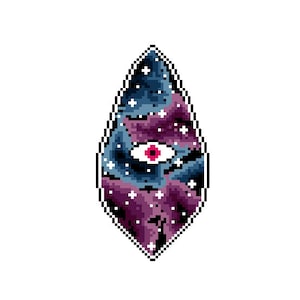 Yonic Galaxy Cross Stitch Pattern - Space Galaxy Outer Space