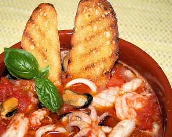 Italian Seafood Stew, Printable PDF Italian Recipe with Photo, Instant Digital Download