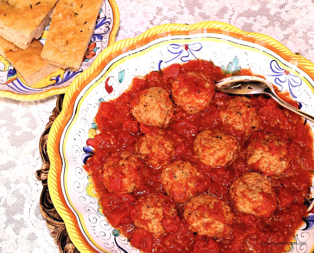 Italian Meatballs in Tomato Sauce, Two Printable PDF Italian Recipes