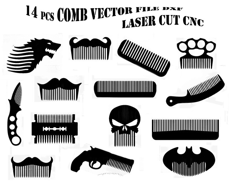 Barber Shop Comb Cnc Vector Dxf Plasma Decor Laser Cut Panel Cdr Dxf Vector Files For Cnc Craft Supplies Tools Framing
