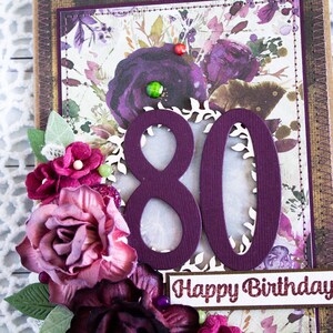 80th Birthday Card for Women Handmade Birthday Card for Her | Etsy