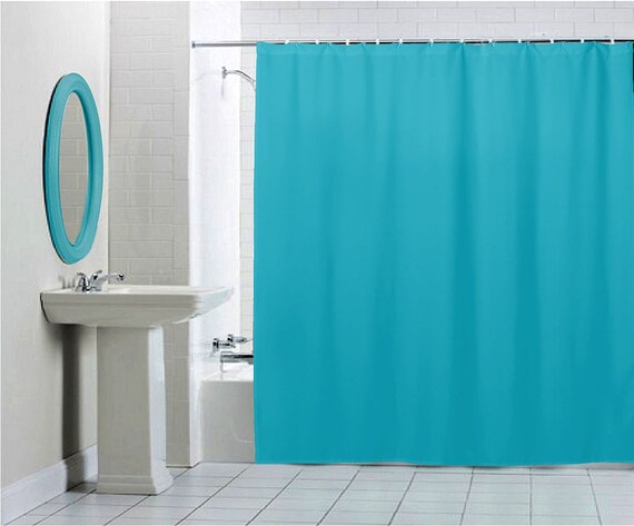 light teal shower curtain