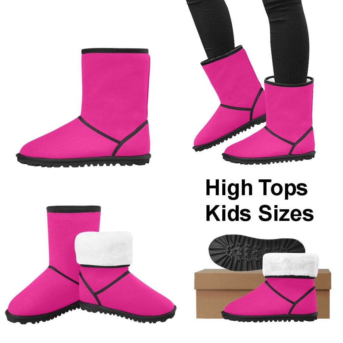 10 OFF SALE Any Color Neon Pink Hot Pink Winter Snow Boots Etsy