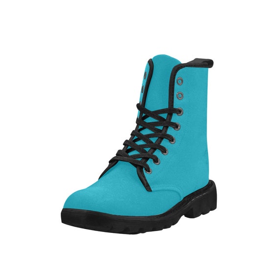 turquoise combat boots