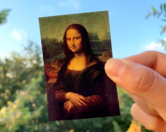 Mona Lisa by Leonardo Da Vinci 2" x 3" gloss sticker, small