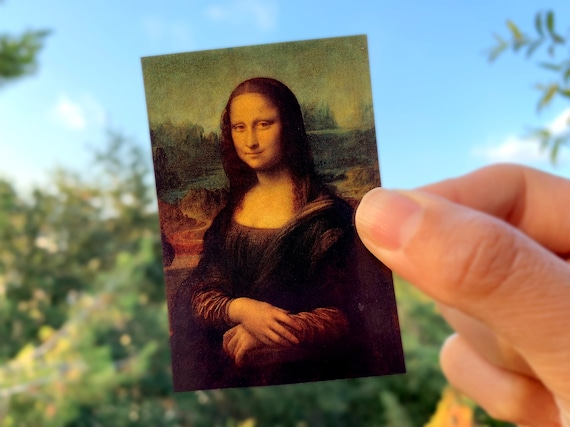 Mona Lisa by Leonardo Da Vinci 2" x 3" gloss sticker, small