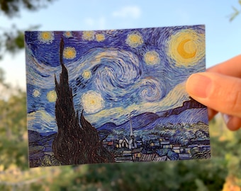 Starry Night by Van Gogh 3" x 4" UV Coated gloss sticker