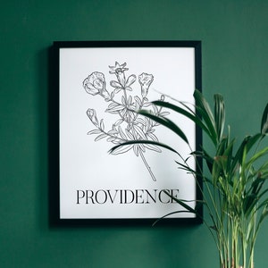 Vintage Botanical Pomegranate, Punica Granatum Nana, Hand Sketched, Illustration, Flower Prints, Providence, Spiritual Bible Phrase