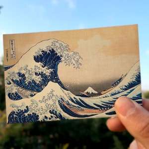 The Great Wave off Kanagawa by Hokusai 2.75&quot; x 4&quot; UV coated gloss sticker