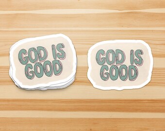 God is Good 3" x 2.5" custom vinyl matte die cut sticker, small