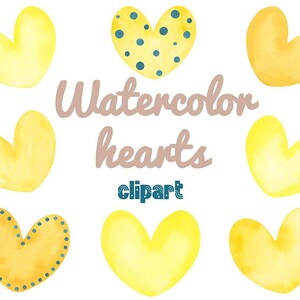 Cuori gialli Festa della mamma Cuore png Punti clipart Amore png Cuore Cerchi acquerello digitale R1