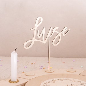 Namensstecker Geburtstagsring Holz | Geburtstagskranz personalisiert | Tischdeko Geburtstag | Geburtstagsteller Kerzen | Geburtstagszug bild 4