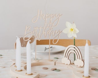 Plug rainbow wood for the birthday wreath | Birthday plate | Table decoration birthday | plug-in figures
