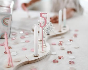 Langer Zahlen Stecker bunt für den Geburtstagskranz aus Acryl | Geburtstagsteller | Tischdeko Geburtstag | Steckfiguren