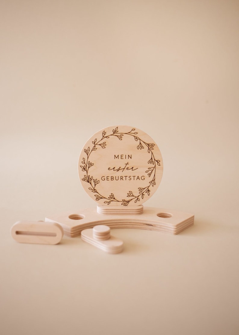 Accessories for the birthday wreath Birthday plate plug Birthday ring wood accessories Candle plate birthday Birthday train image 4