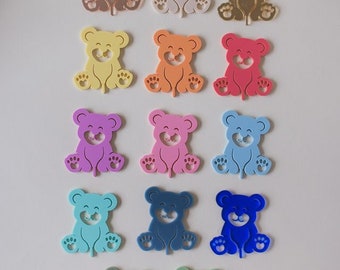 Plug teddy colorful for the birthday wreath made of acrylic | Birthday plate | Table decoration birthday | Plug-in figures