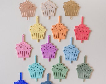 Stecker Muffin  mit Streuseln bunt für den Geburtstagskranz aus Acryl | Geburtstagsteller | Tischdeko Geburtstag | Steckfiguren