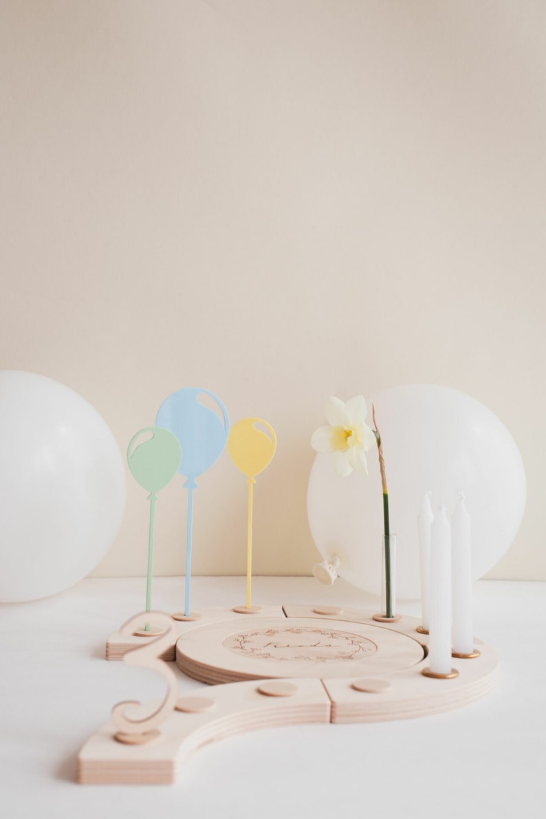 Luftballon Stecker bunt für den Geburtstagskranz aus Acryl Geburtstagsteller Tischdeko Geburtstag Steckfiguren Bild 4