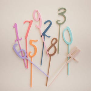 Colorful acrylic cake topper numbers for birthday cakes | Birthday plate | Birthday table decoration | Cake topper | Birthday child