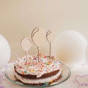 Caketopper Geburtstag Luftballons aus Holz | Kuchenstecker Geburtstag Kind | Caketopper Motive | Caketopper Geburtstag