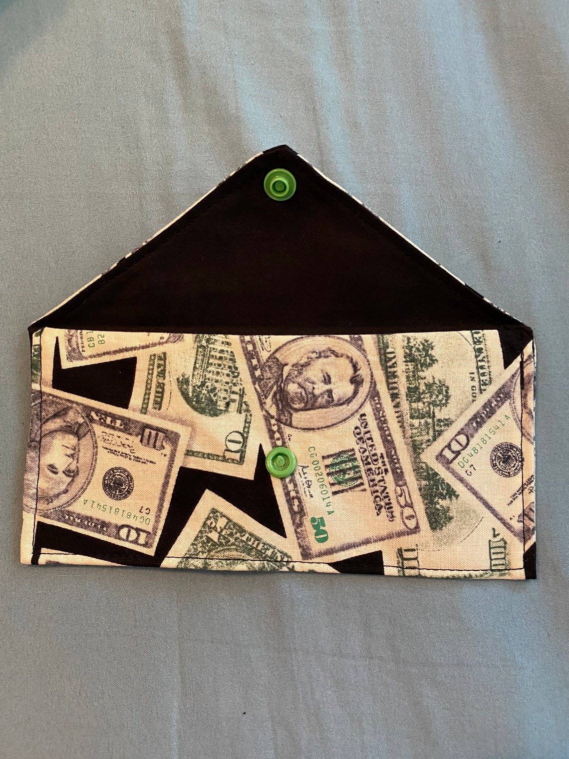 Money Print Fabric Wallet Cash System Envelope Etsy