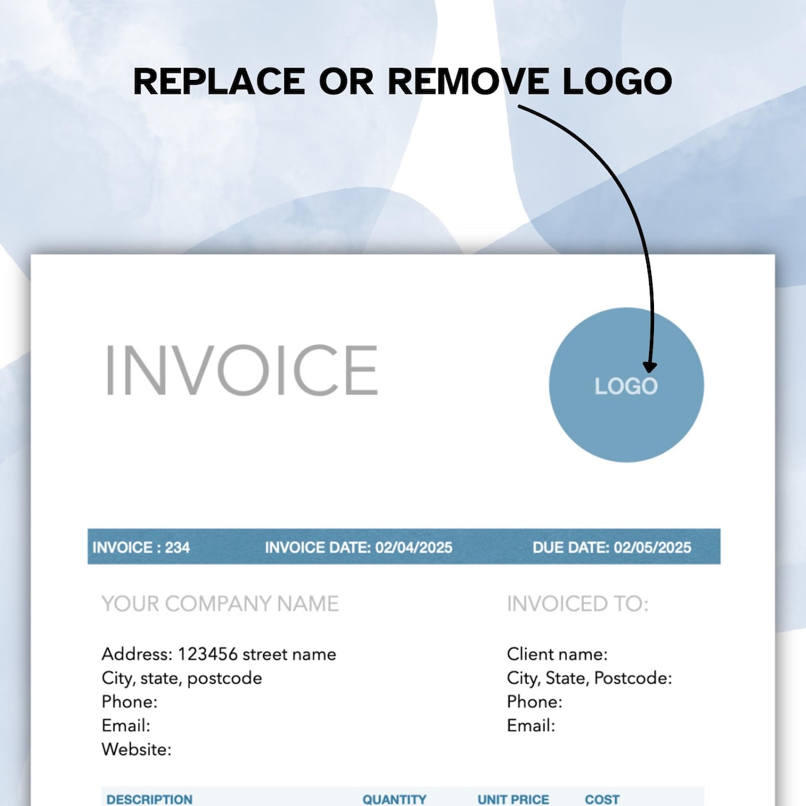 Invoice Template | Modern and Professional Invoice | Microsoft WORD and ...