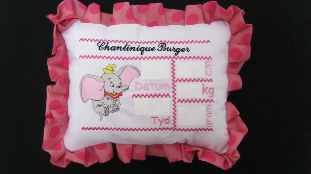 Dumbo Announcement Pillow Designs Afrikaans or English Etsy
