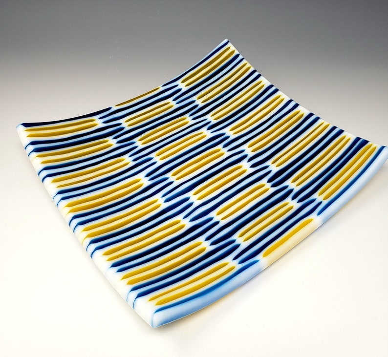 Fused Glass Plate Dish Art Present Gift Etsy