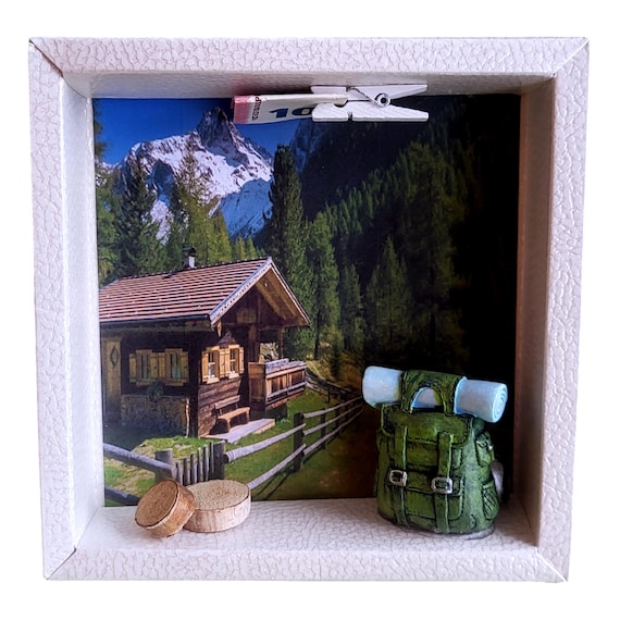 Geldgeschenk Verpackung Wandern Rucksack Alpen Reise Urlaub Alm Hütte Gutschein Berghütte