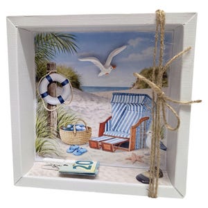 Geldgeschenk Verpackung Nordsee Strandkorb Reisegutschein Meer