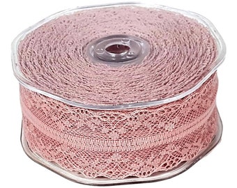1m feinste Spitze ca 4cm breit altrosa rose rosa Vintage Lace im Zuschnitt Vintagespitze Borte