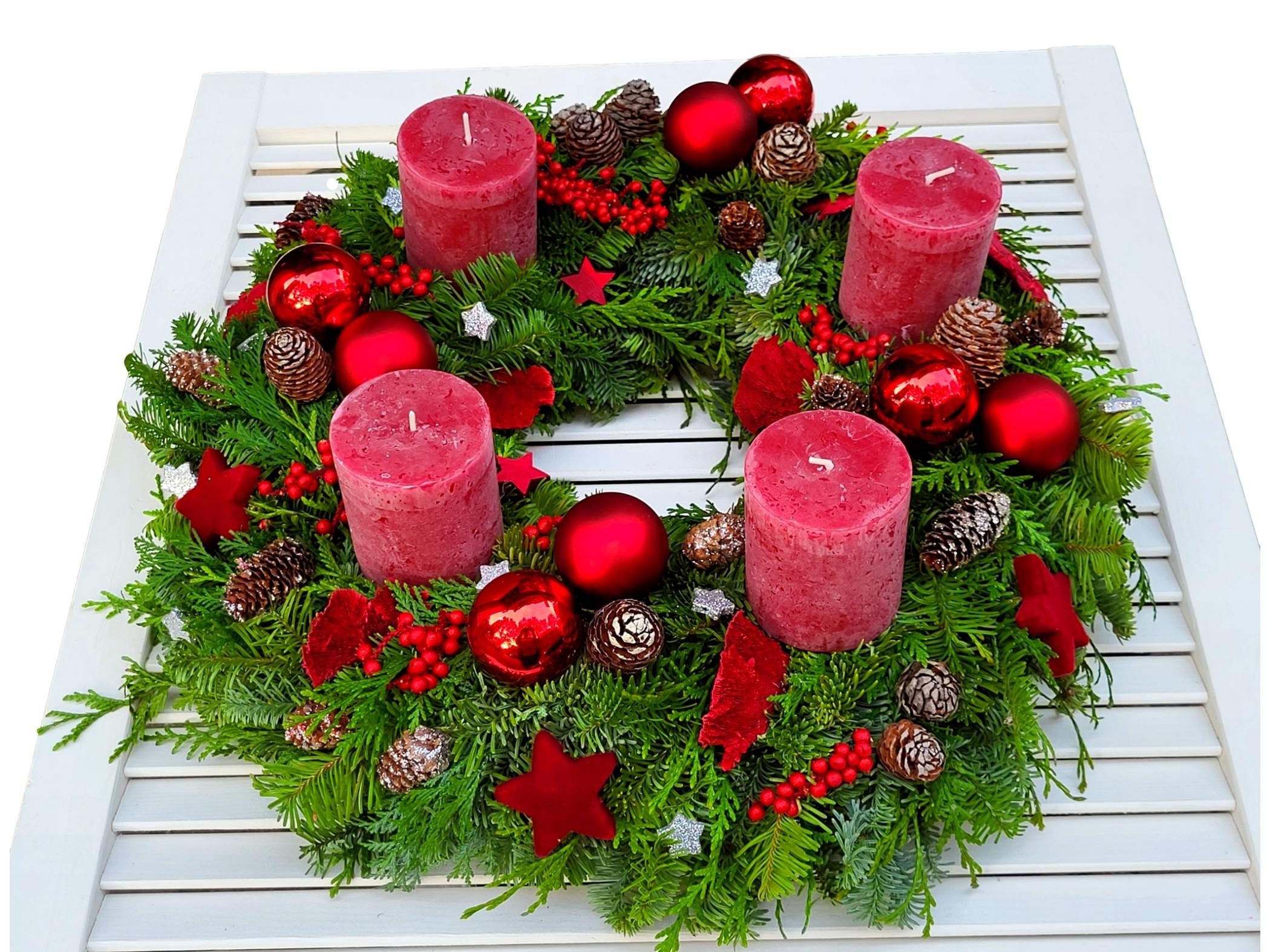 Adventskranz rot