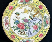 Chinese Antique Famille Rose Porcelain Plate With Flowers And Birds