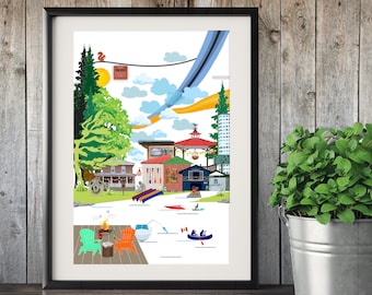 HUNTSVILLE, Muskoka - Póster de viaje ilustrado/fotográfico - ¡EDICIÓN LIMITADA!