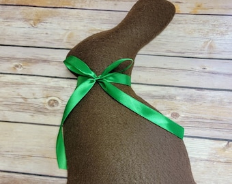 Chocolate Easter Bunny Wreath Attachment, Centerpiece Chocolate Bunny, Handmade Fake Chocolate Bunny Attachment, Spring Attachment