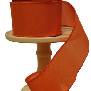 2.5&quot; x 10 Yards Bright Orange Canvas Wired Ribbon, Fall, Wreath Bows, Party or Birthday, Gift Wrap Ribbon, Spring, 10 Yards