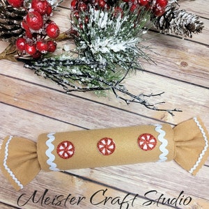 Fake Candy Gingerbread Caramel with Peppermints Wreath Attachment, Faux Christmas Candy, Holiday Wreath Attachment, Faux Ginger Candy